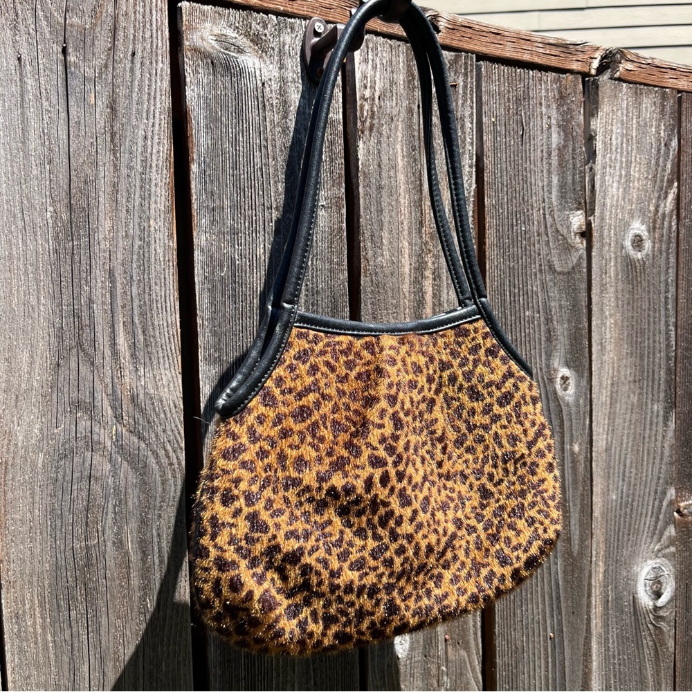 Maxx New York leopard print faux fur small handbag purse - Picture 7 of 10